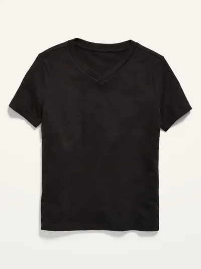 Softest V-Neck T-Shirt for Boys - Black Jack