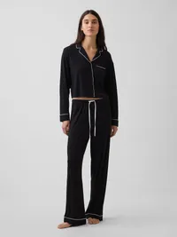 SoftMade Modal Crop PJ Top - True black — view 2