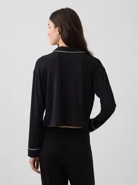 SoftMade Modal Crop PJ Top - True black — view 3