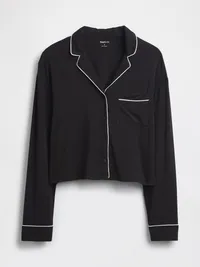 SoftMade Modal Crop PJ Top - True black — view 5