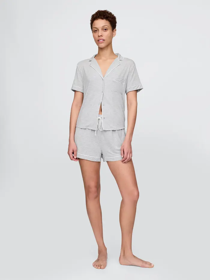 SoftMade Modal PJ Shorts - Light heather grey