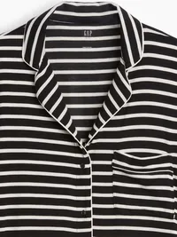 SoftMade Modal PJ Top - Black & white stripe — view 4