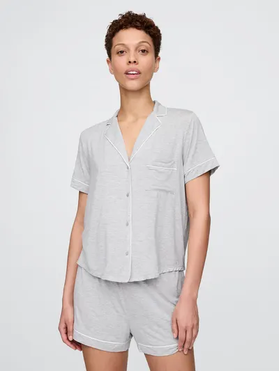 SoftMade Modal PJ Top - Heather grey