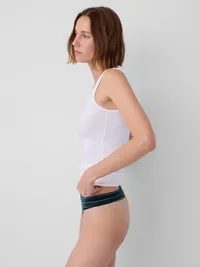 SoftMade Modal Thong - Blue & green stripe — view 2