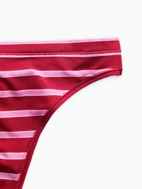 SoftMade Modal Thong - Pink & red stripe — view 3