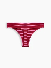 SoftMade Modal Thong - Pink & red stripe — view 5