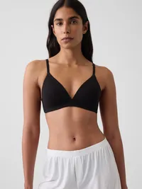 SoftMade Organic Stretch Cotton Triangle Bra - True black — view 5