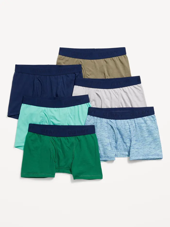 Solid Boxer-Brief Underwear 6-Pack for Boys - Greenery