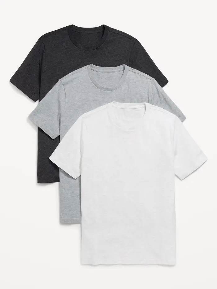 Solid Crew-Neck T-Shirt 3-Pack - Heather Greay On