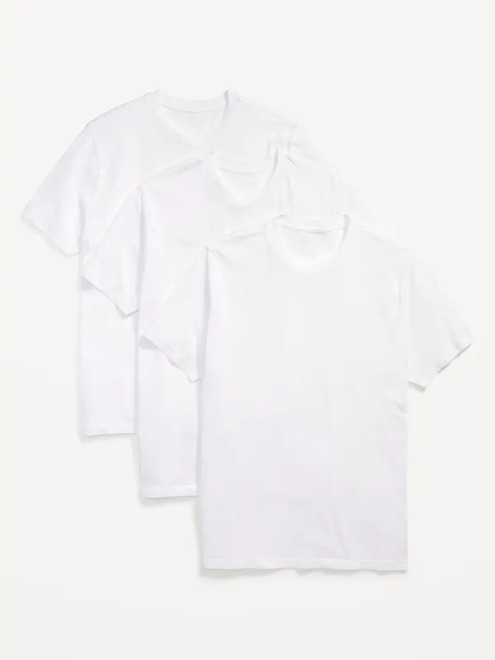 Solid Crew-Neck T-Shirt 3-Pack - White