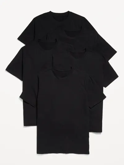 Solid Crew-Neck T-Shirt 5-Pack - Black Jack