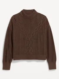 SoSoft Crew-Neck Cable Knit Sweater - Earthen — view 4