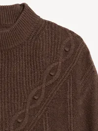 SoSoft Crew-Neck Cable Knit Sweater - Earthen — view 5