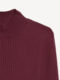 SoSoft Lite Ribbed Mock-Neck Sweater - Red Lacquer — view 3