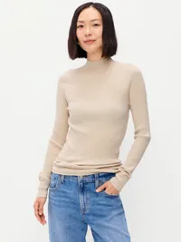 SoSoft Lite Ribbed Mock-Neck Sweater - Wish Bone — view 3