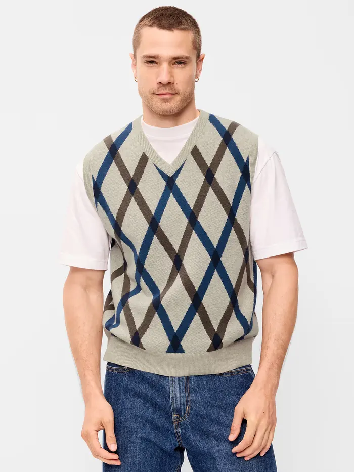 SoSoft Lite Sweater Vest - Blue Argyle