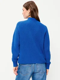 SoSoft Mock-Neck Shaker Sweater - Blue Moon — view 2