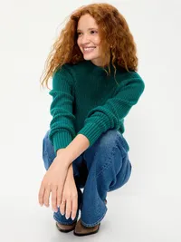 SoSoft Mock-Neck Shaker Sweater - Deep Lagoon — view 3