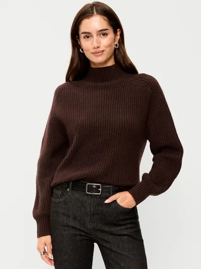 SoSoft Mock-Neck Shaker Sweater - Earthen