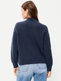 SoSoft Mock-Neck Shaker Sweater - Gothic Blue — view 2