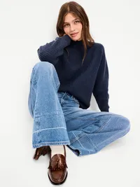 SoSoft Mock-Neck Shaker Sweater - Gothic Blue — view 3