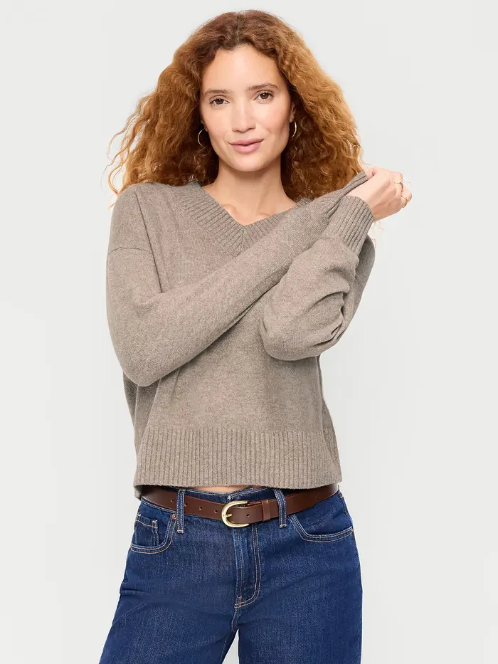 SoSoft V-Neck Sweater - Mushroom