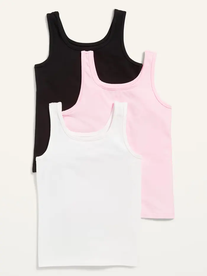 Square-Neck Tank Top 3-Pack for Girls - Basic Multi Pack