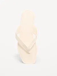 Square-Toe Flip-Flops for Women - Bone — view 3