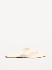 Square-Toe Flip-Flops for Women - Bone — view 4