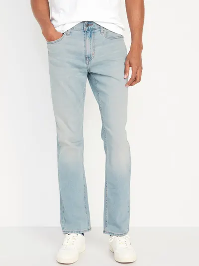 Straight Built-In Flex Jeans - Light Wash