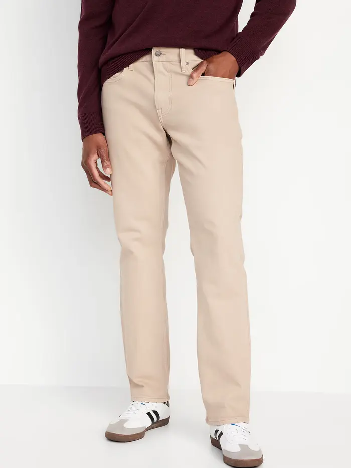 Straight Built-In Flex Jeans - Tan