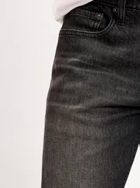 Straight Built-In Flex Jeans - Washed Black — view 4