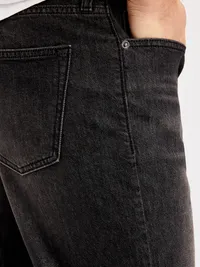 Straight Built-In Flex Jeans - Washed Black — view 5