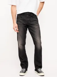 Straight Built-In Flex Jeans - Washed Black — view 2