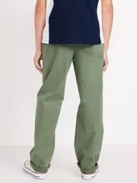 Straight Leg Built-In Flex Pull-On Pants for Boys - Olive Through This — view 2