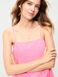 Strappy Mini Shift Dress - Hydrangea Pink — view 5