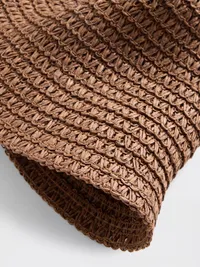 Straw Bucket Hat - Chocolate cake — view 2