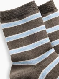 Stripe Half Crew Socks - Blue stripe — view 2