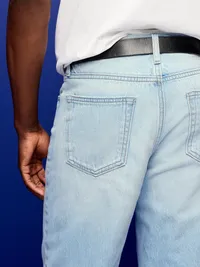 Structured Loose Non-Stretch Jeans - Light Wash — view 4