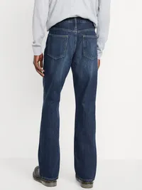 Structured Straight Non-Stretch Jeans - Dark Wash — view 2