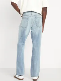 Structured Straight Non-Stretch Jeans - Light Wash — view 2