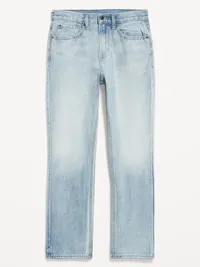 Structured Straight Non-Stretch Jeans - Light Wash — view 4
