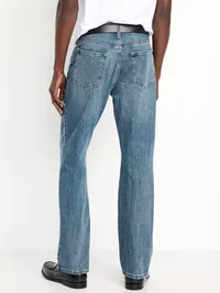Structured Straight Non-Stretch Jeans - Medium Wash — view 2