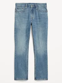 Structured Straight Non-Stretch Jeans - Medium Wash — view 4