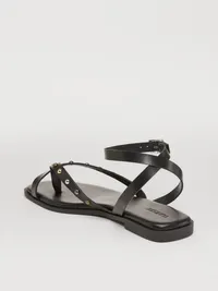 Studded Toe-Strap Sandals - Black Jack — view 5