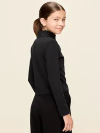 StudioSmooth Half-Zip Performance Top for Girls - Black Jack — view 2