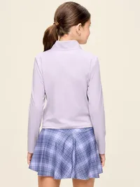 StudioSmooth Half-Zip Performance Top for Girls - Dusky Lavender — view 2