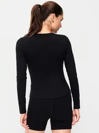 StudioSmooth Long-Sleeve Base Layer Top - Black Jack — view 2