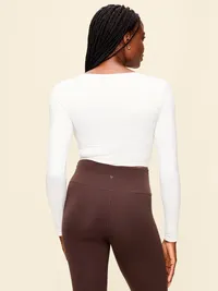 StudioSmooth Long-Sleeve Wrap Top - Magnolia — view 2