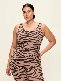 StudioSmooth Longline Top - Brown Animal — view 5